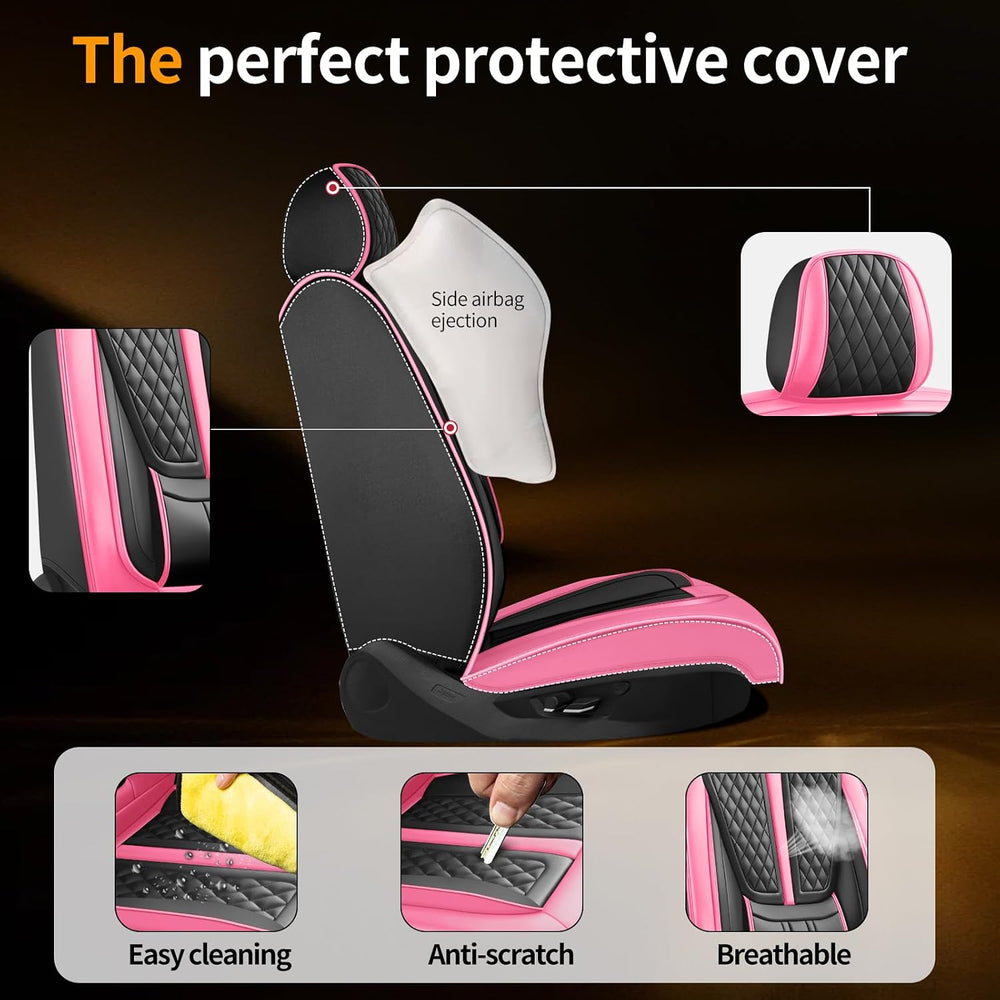 Car Seat Covers for Chevy Sonic 2012-2019 2020,Full Set,Pink