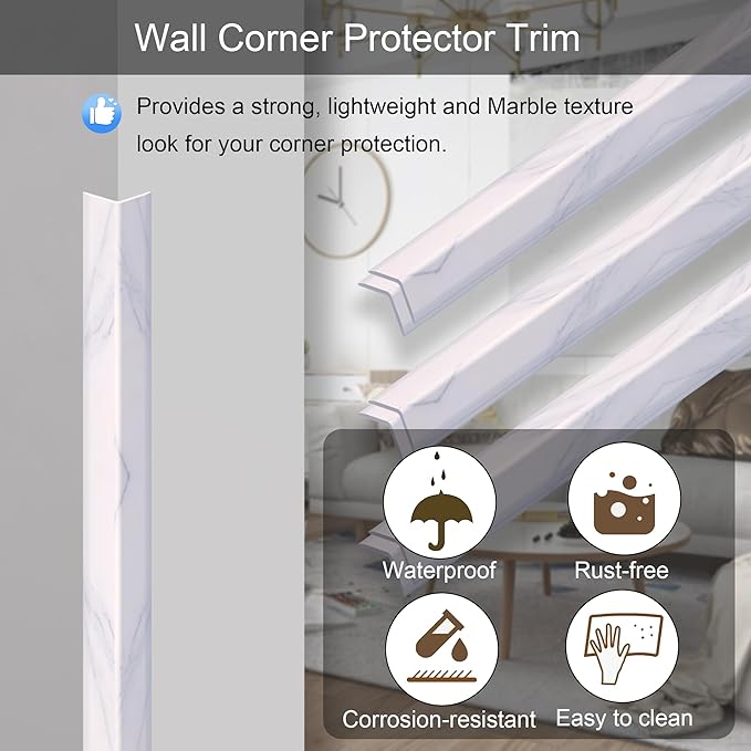 6 Pcs 49" Wall Corner Protector Trim