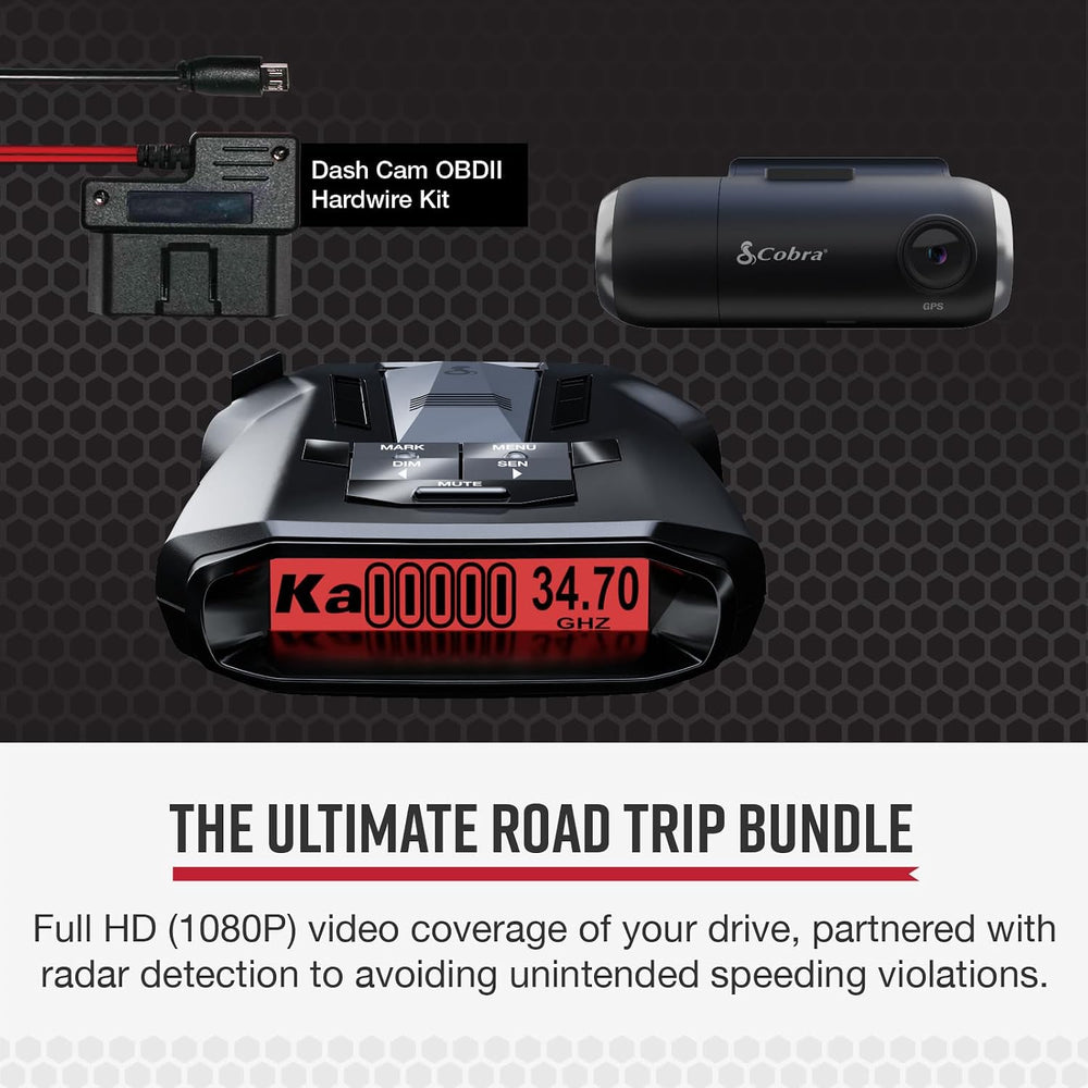 Cobra RAD 700i Radar Detector & SC 201 Smart Dash Cam Bundle