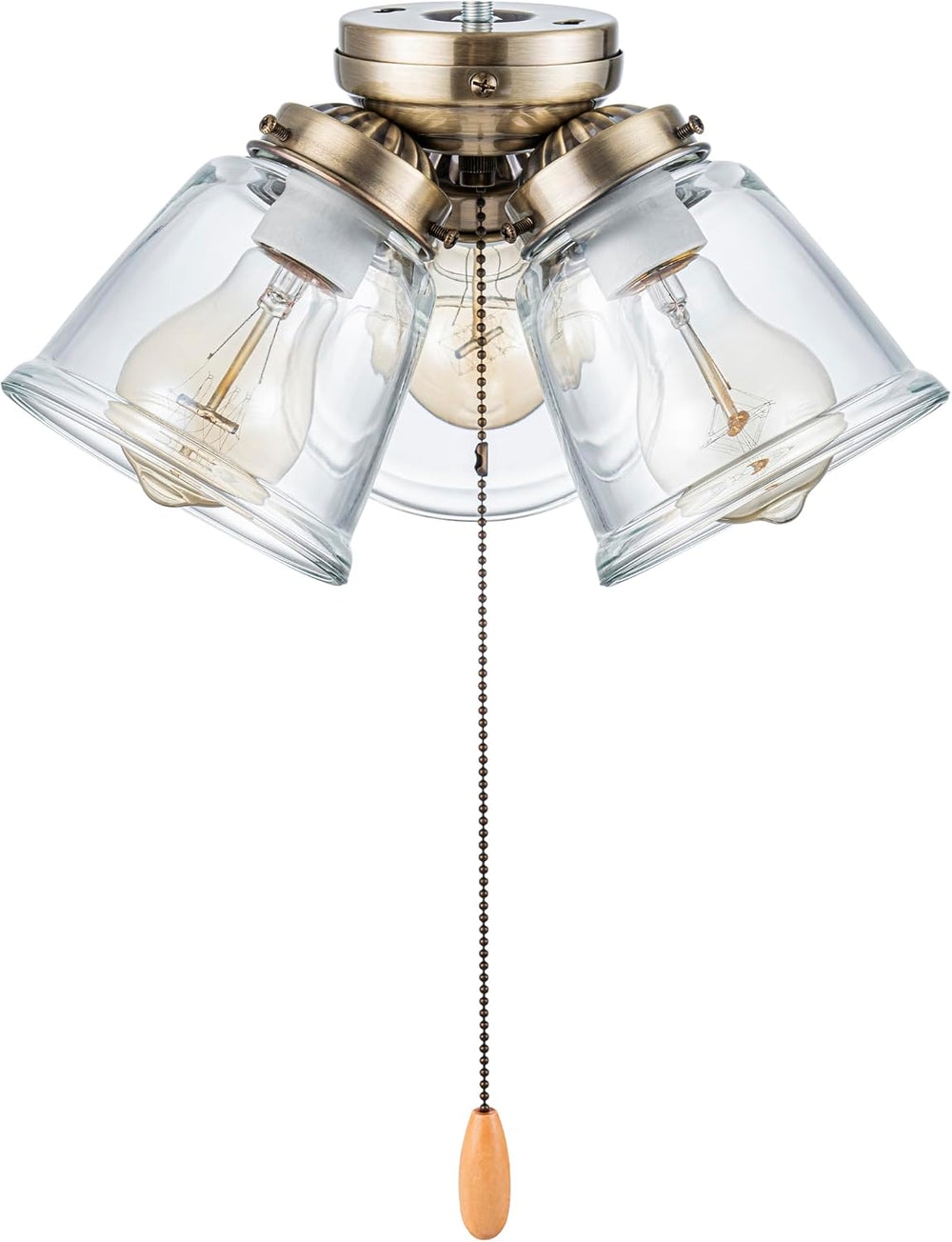 Aspen Creative 22014-1, Three-Light Ceiling Fan Light Kit with Pull Chain, An...