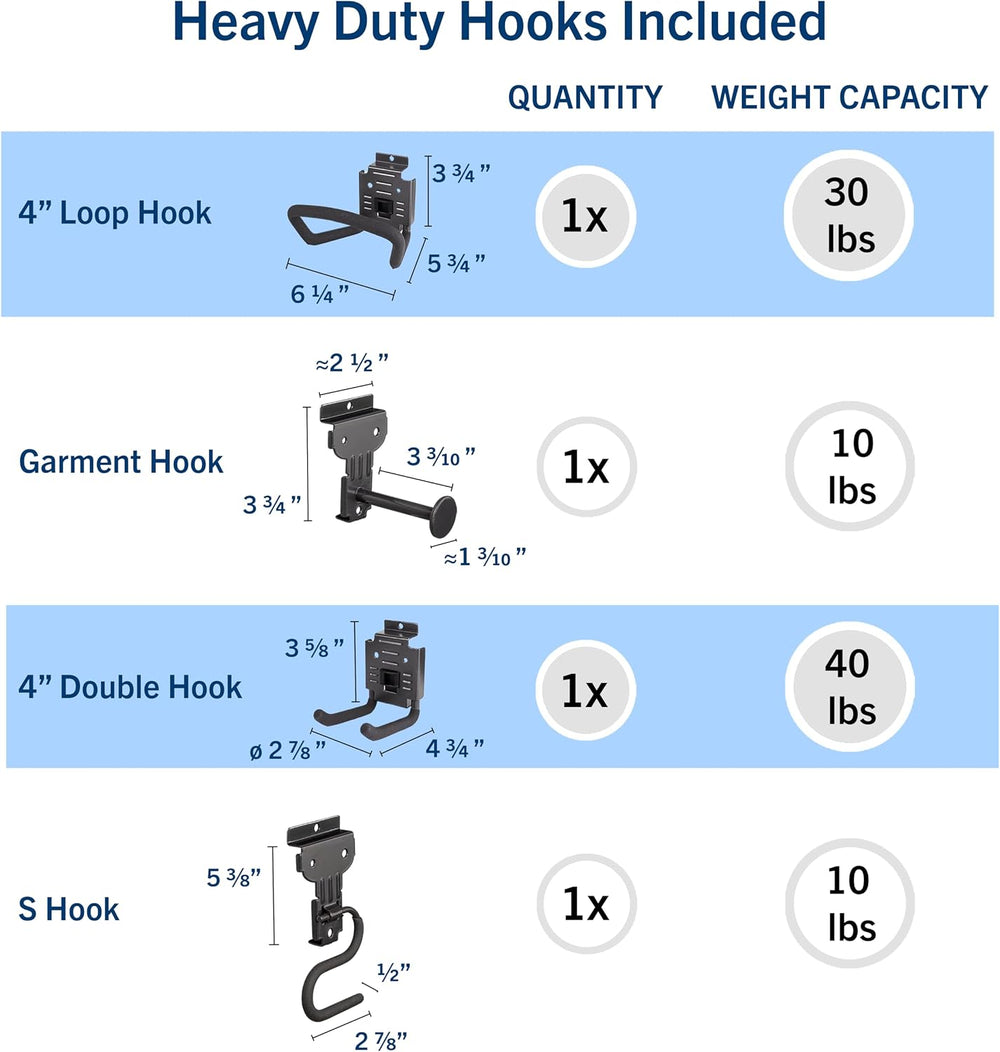 Slatwall Hooks, Black, 8 Pack Heavy Duty Garage Slatwall Hooks Accessories fo...