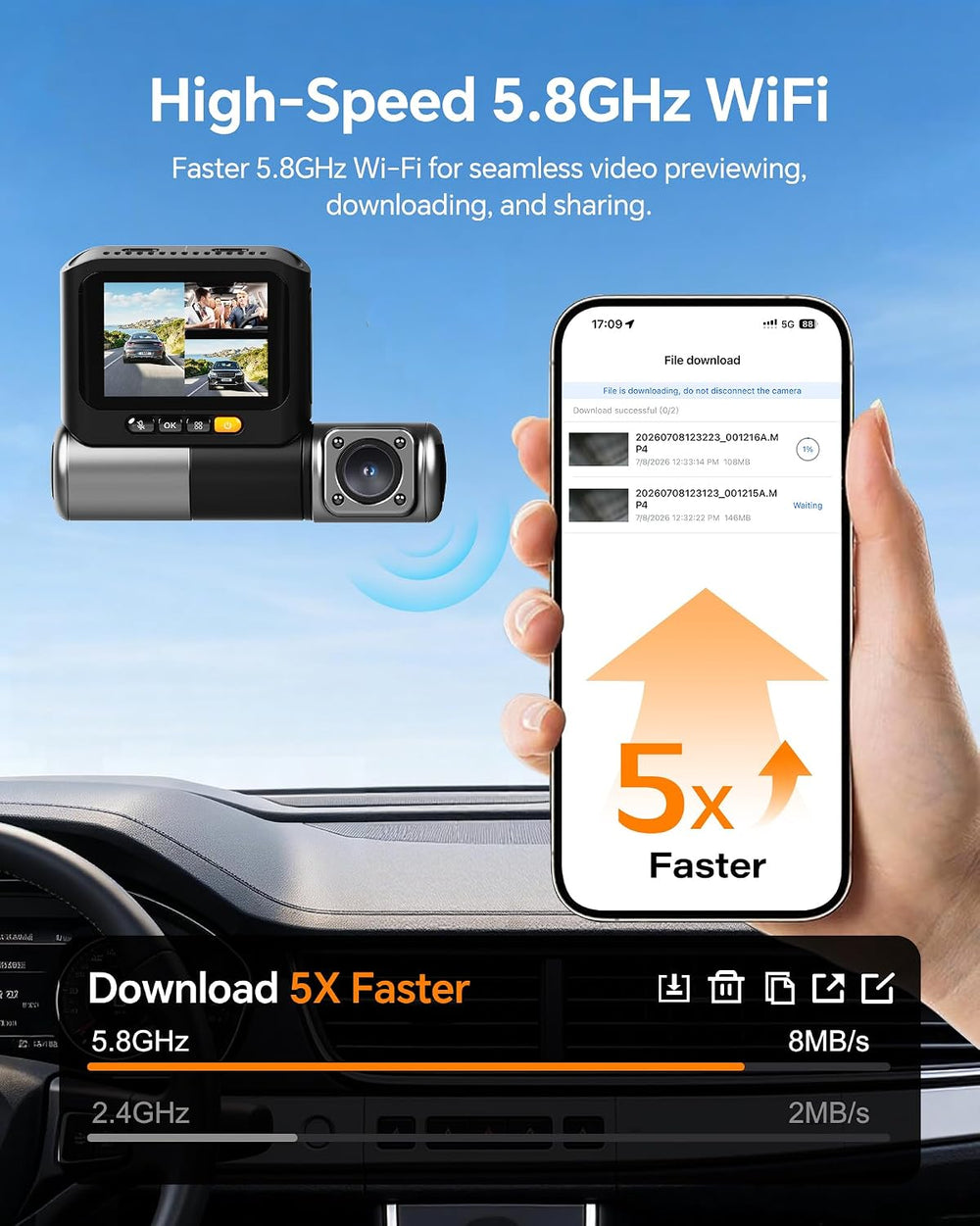 4K Dash Cam Front Rear Inside Free 128GB Card STARVIS 2 HDR Night Vision