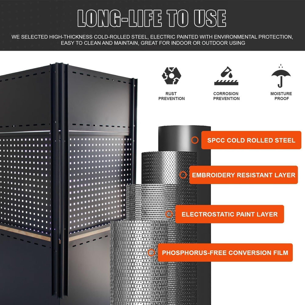 8-Pcs Garage Storage Cabinet System, Black and Grey