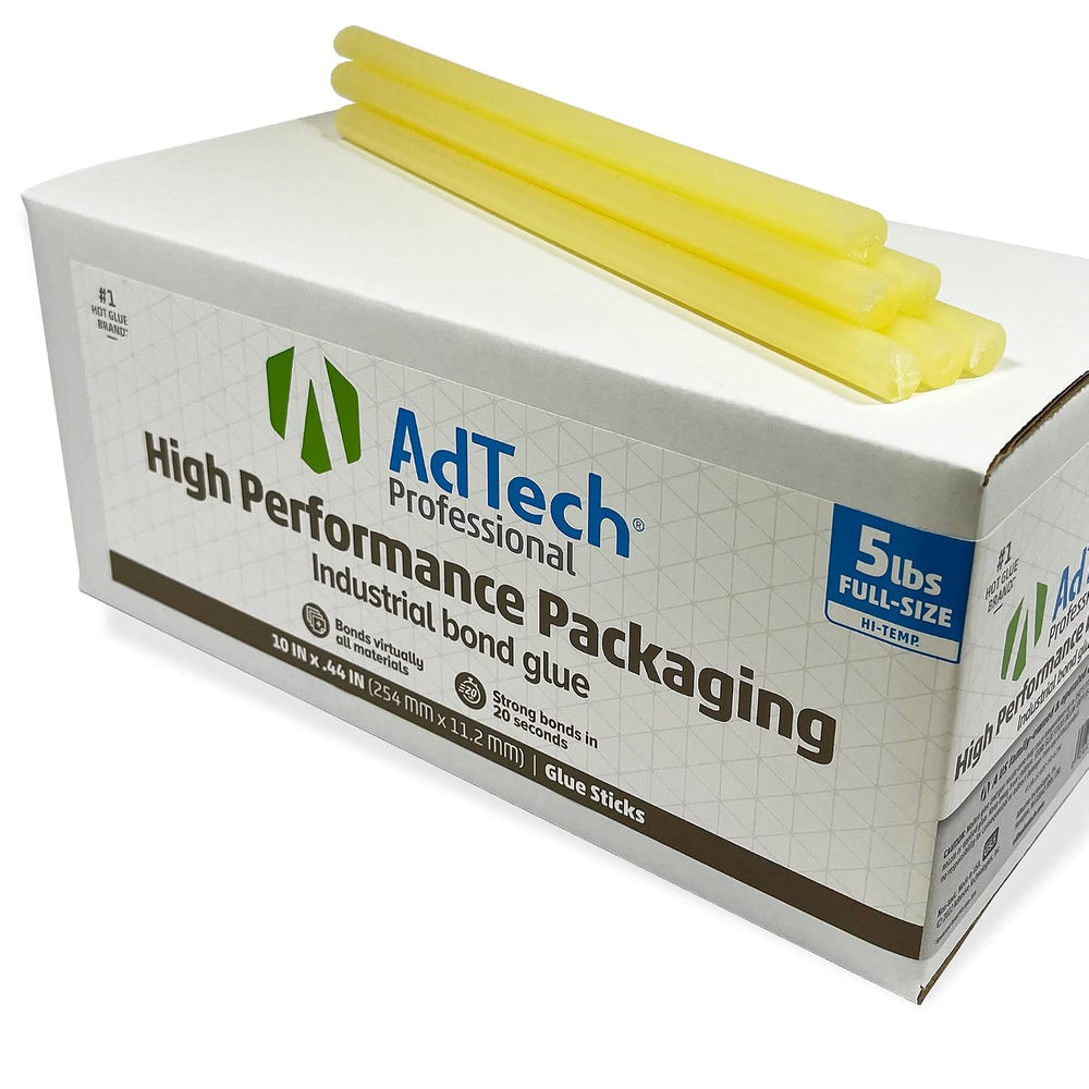 AdTech Professional High-Performance Industrial Hot Glue Sticks, 10" Lig...
