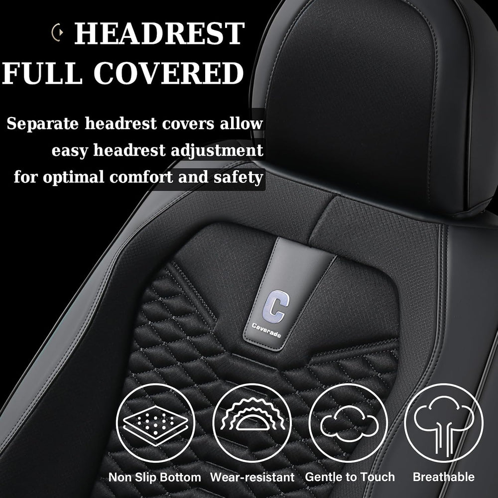 Coverado Car Seat Covers Full Set, 5 Seats Universal Seat Covers for Cars, Br...
