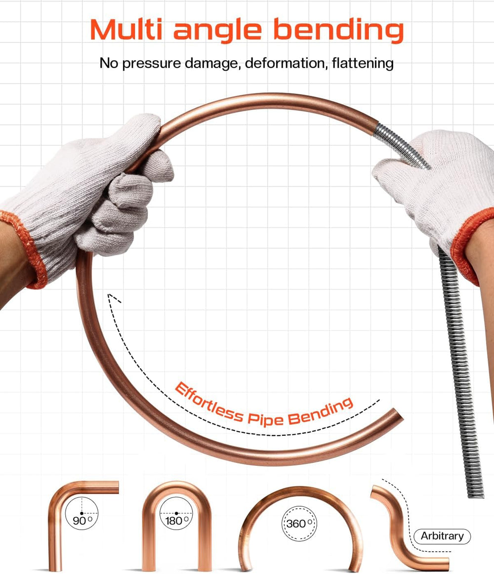 6-in-1 Copper Tube Bender Set – 43" Long Spring, Crease‑Free Bending
