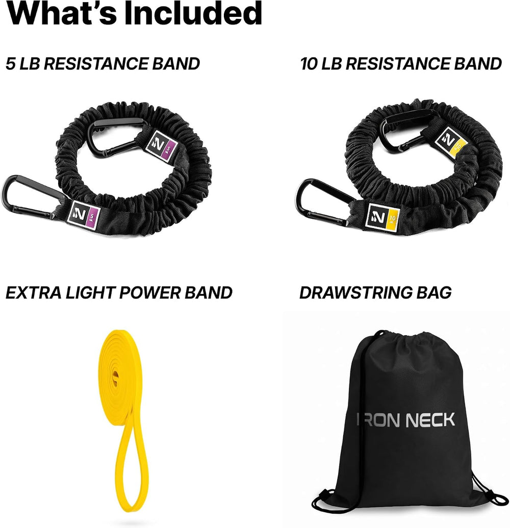 Resistance Band, Durable Exercise Band with Steel Carabiners for Neck Trainin...