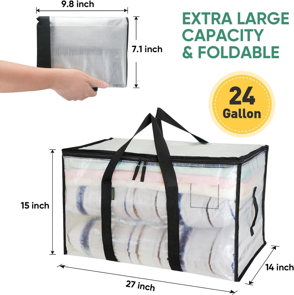 BALEINE 6-Pack Oversized Moving Bags with Reinforced Handles, Heavy-Duty Stor...