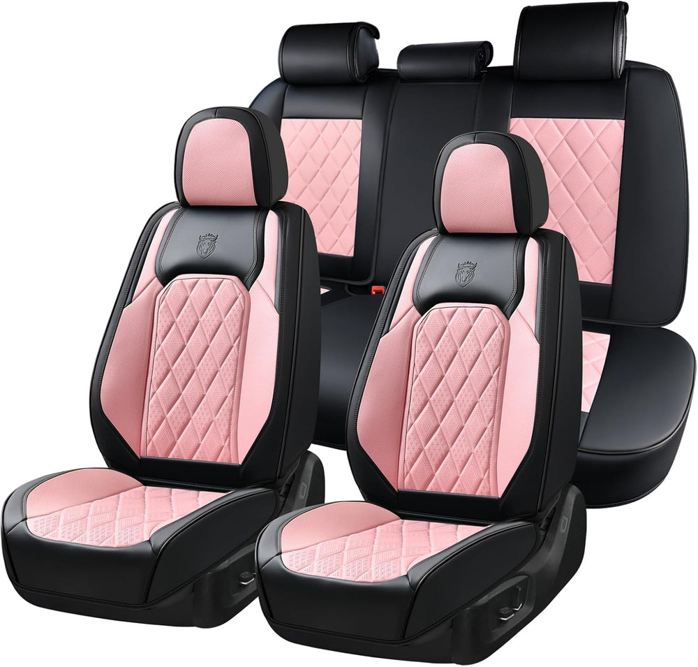 Coverado Leather Seat Covers, Car Seat Covers Full Set, Waterproof Faux Leath...