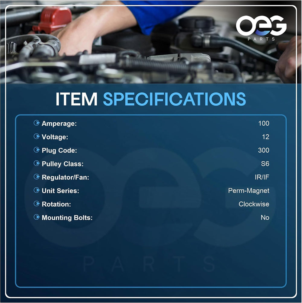 OEG Parts 100A Alternator Fits Nissan Altima 2.4L 2000 LR1100709CR