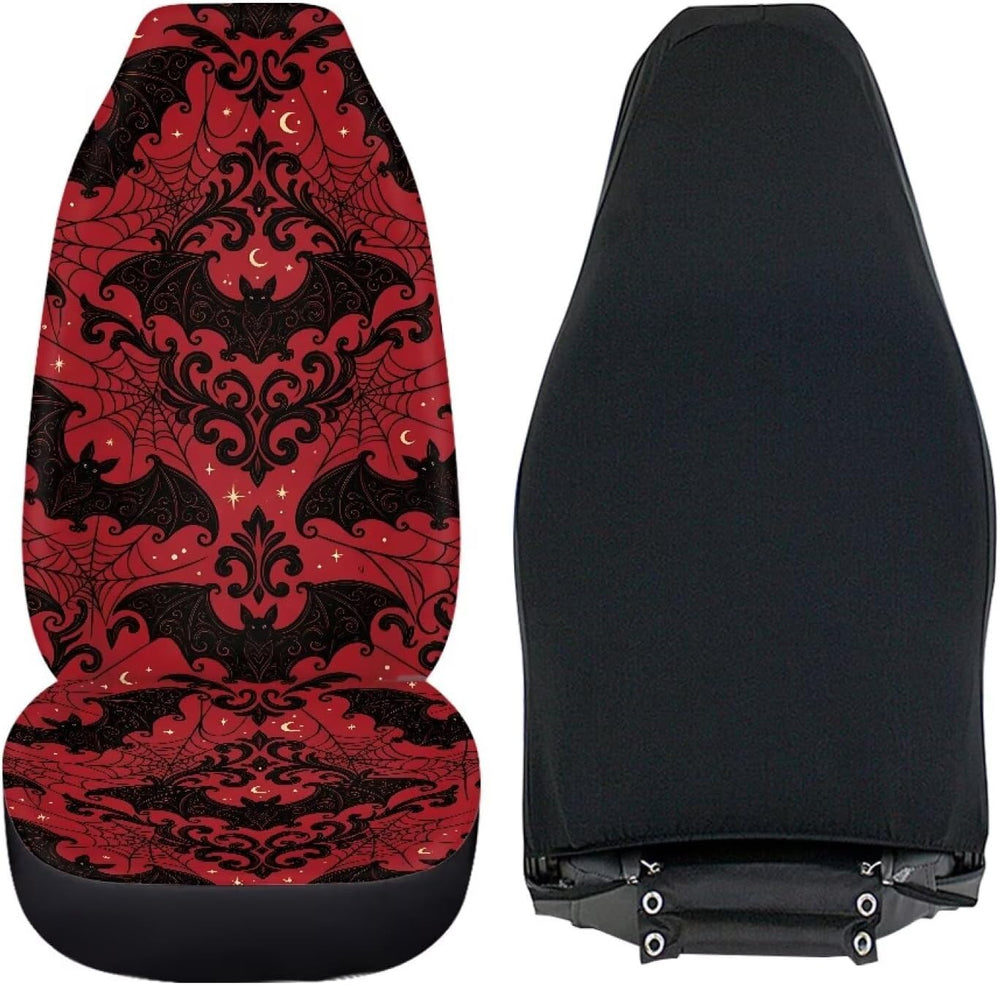 Gothic Bat Car Seat Covers Set of 2 Elastic Fabrics
