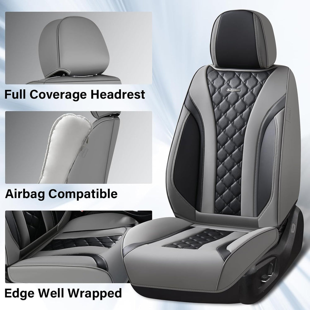 Coverado Car Seat Covers, Seat Covers Full Set, Gray and Black Car Seat Cover...