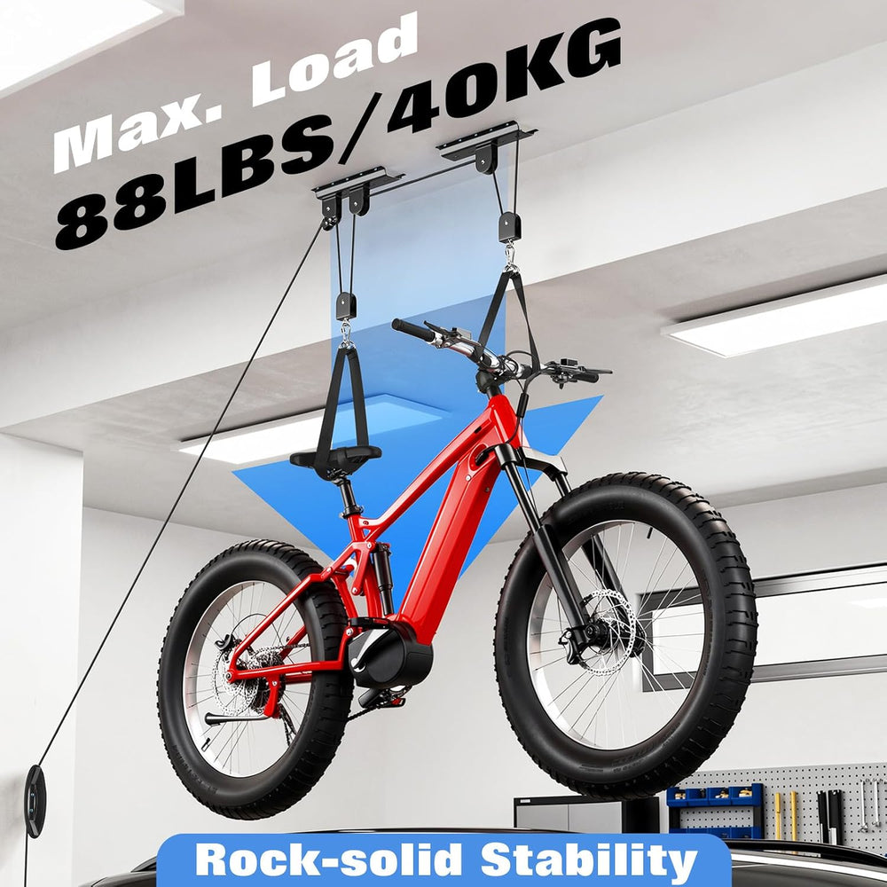 Housolution Bike Hoist, [2 Pack] Overhead Ceiling Storage System with 88Lbs