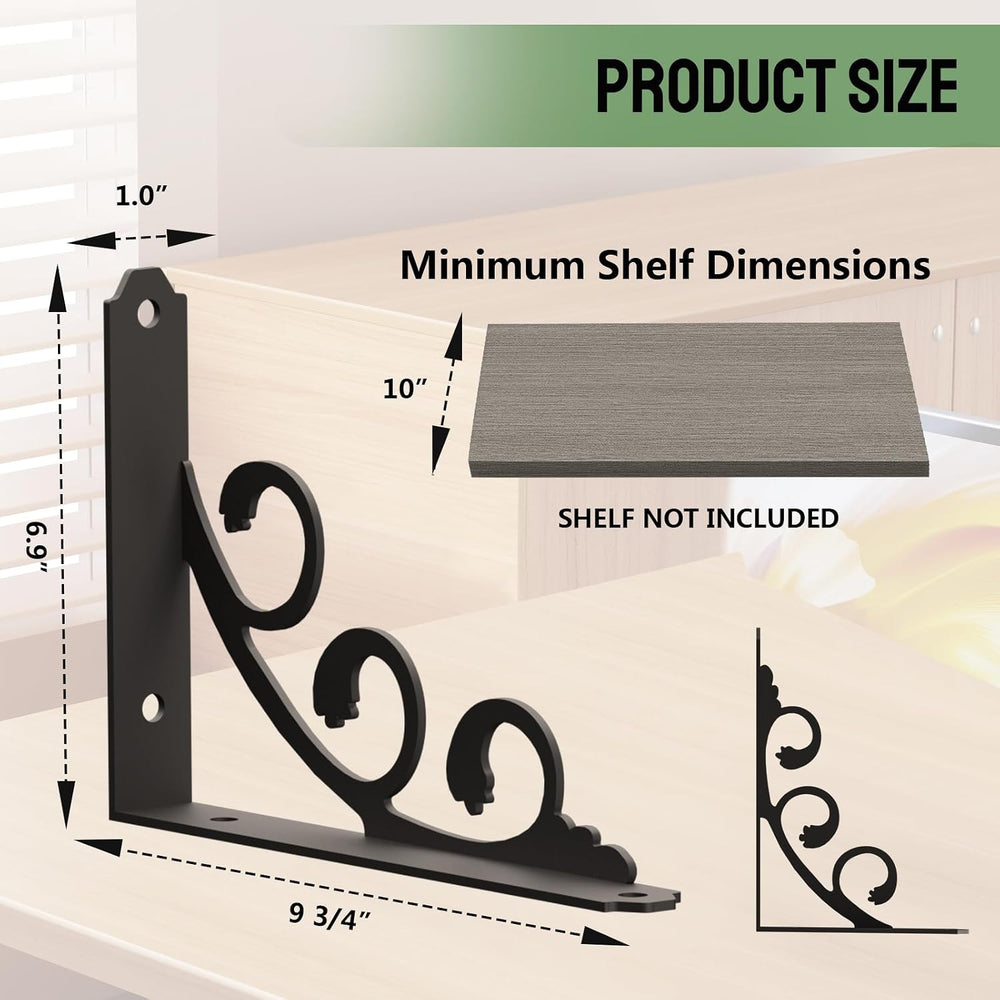 L Shelf Brackets for 10" - 12" Board, Floating Shelf Bracket Heavy ...