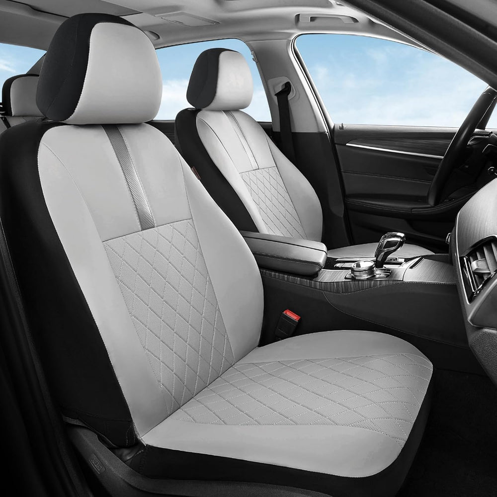 Coverado Car Seat Covers Front Pair, Automotive Leather Seat Covers for Car，U...