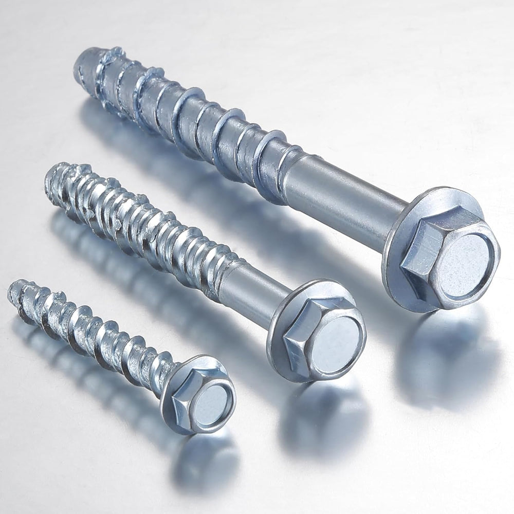 Wensilon 1/2" x 6" Zinc Plated Large Diameter Concrete Screw Actual...