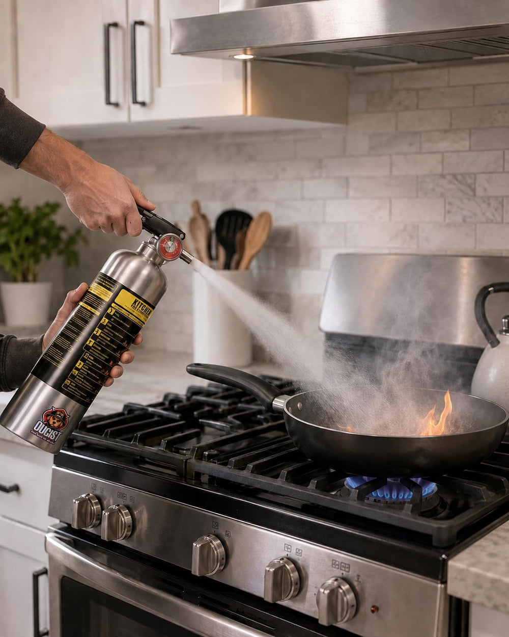 Ougist Class K Fire Extinguisher for Kitchen, 1-A:K, 34 Fl Oz Wet Chemical