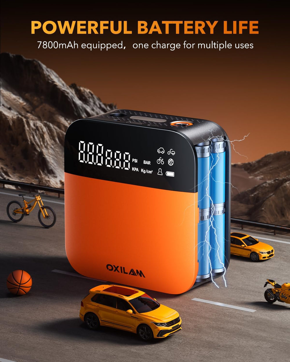 OXILAM C2 Tire Inflator Portable Air Compressor - 150PSI 5X Faster Air Pump f...