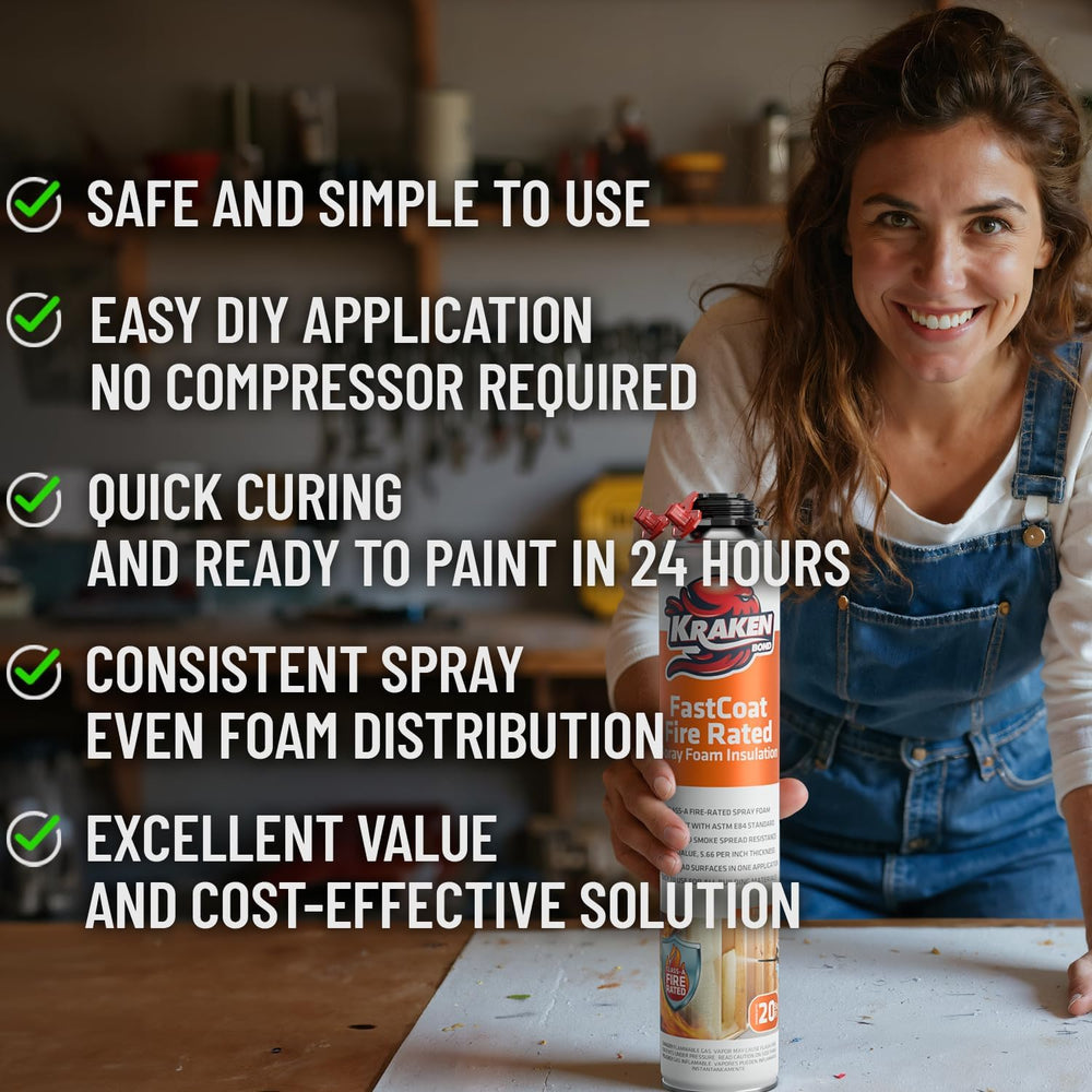 Kraken Bond Fastcoat Fire Rated Spray Foam Insulation Kit Closed Cell in a Ca...