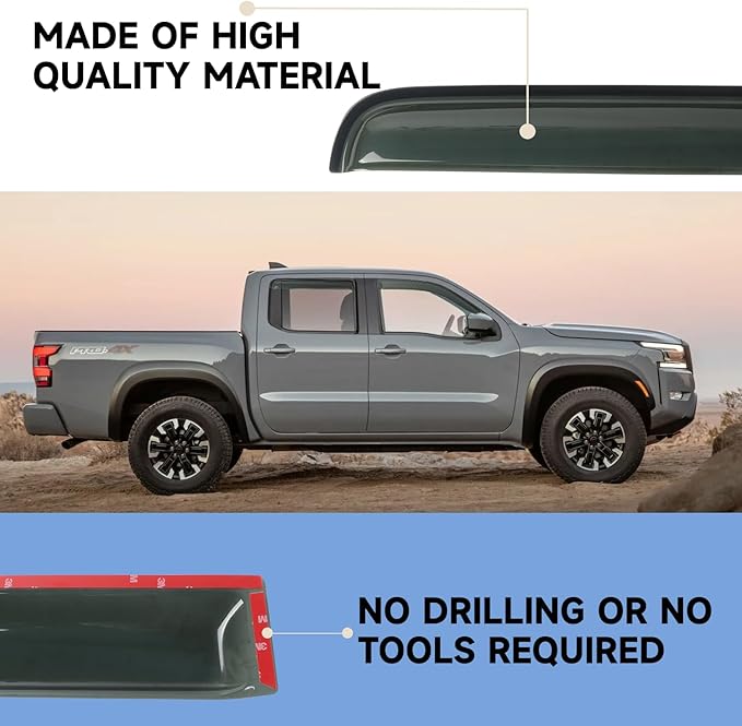 Window Visor Rain Guards Fit for Nissan Frontier Crew Cab 2005-2021 Trucks