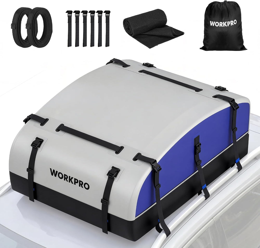 WORKPRO 21 Cubic Feet Rooftop Cargo Carrier Roof Bag, Waterproof Roof Rack Ca...