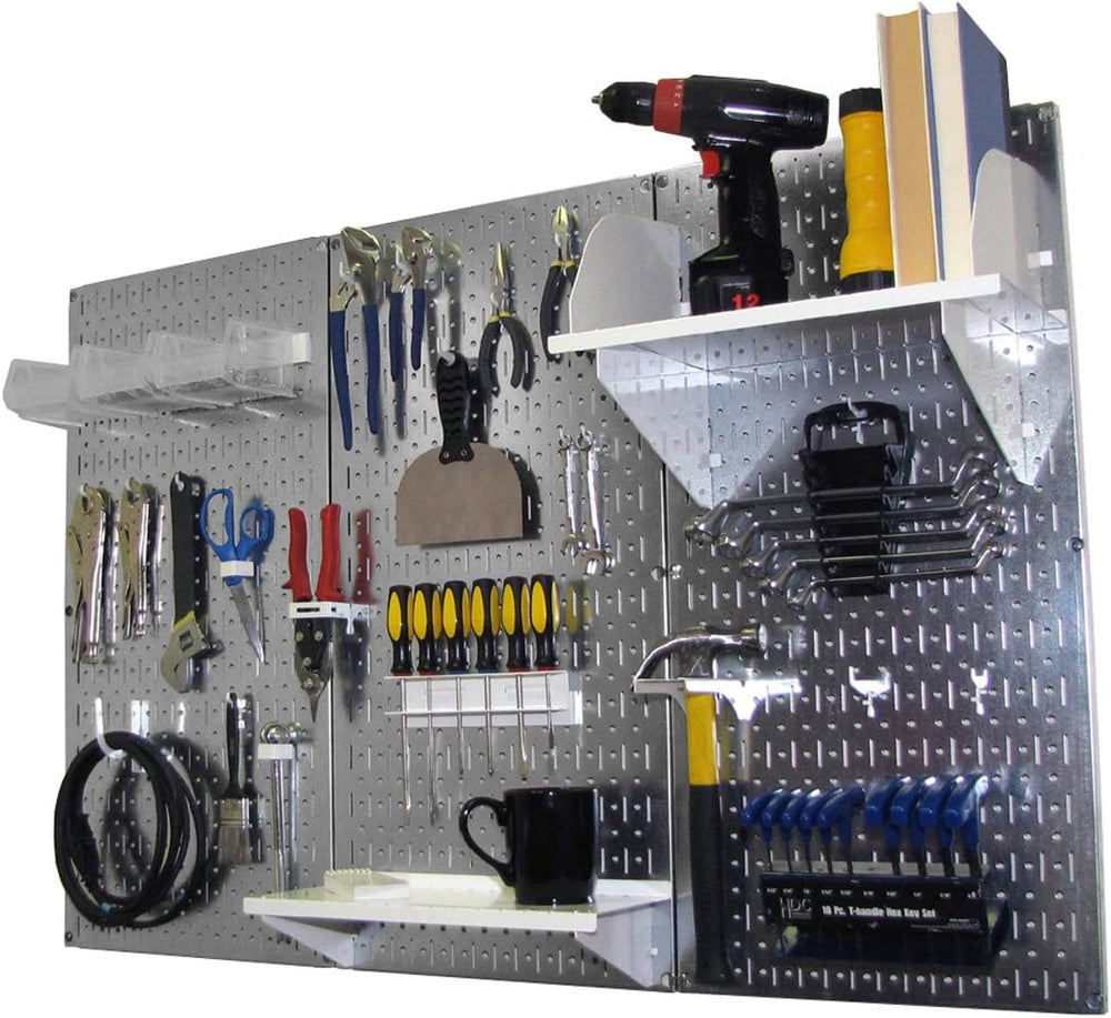 Wall Control Pegboard Organizer 4 ft. Metal Pegboard Standard Tool Storage Ki...