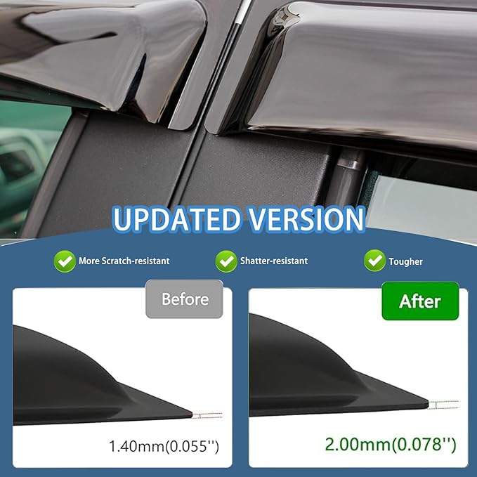 4PCS Rain Guards Window Visors Fit