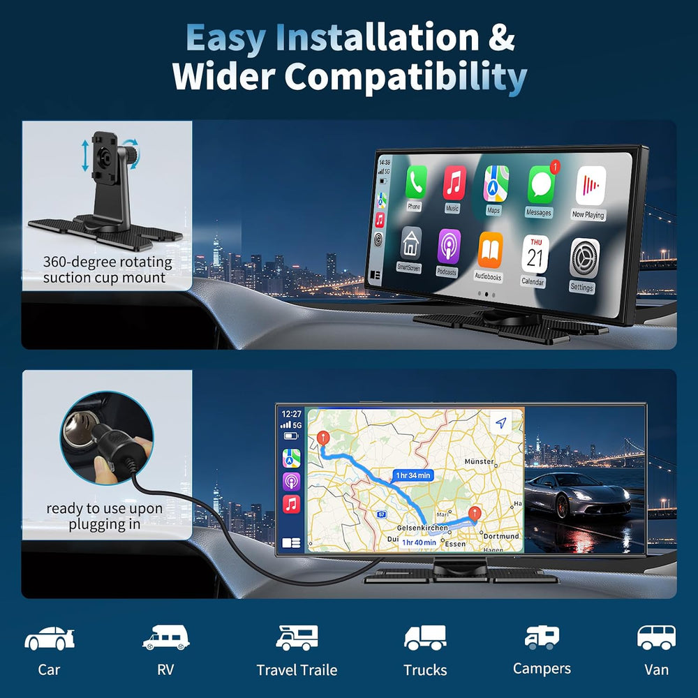 Wireless A-pple Carplay Screen for Car, Largest 11.5'' Carplay & ...