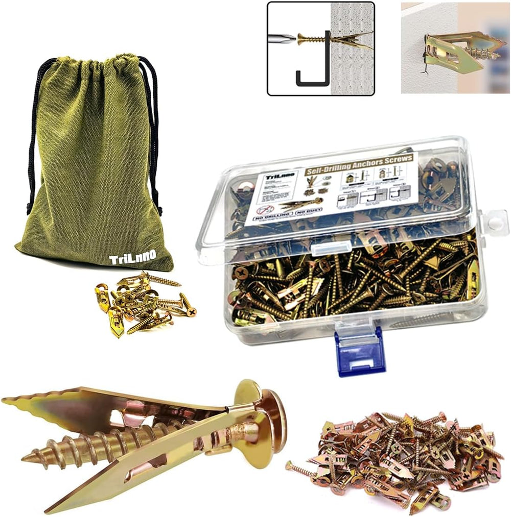 Self Drilling Drywall Anchors and Screws,Dry Wall Anchors Heavy Duty,Drywall ...
