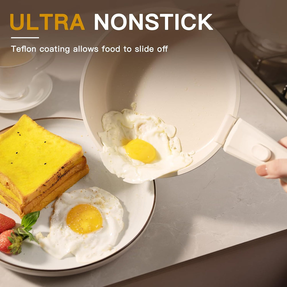 Astercook 21 Pcs Pots and Pans Set Non Stick, Ceramic Cookware Set Detachable...