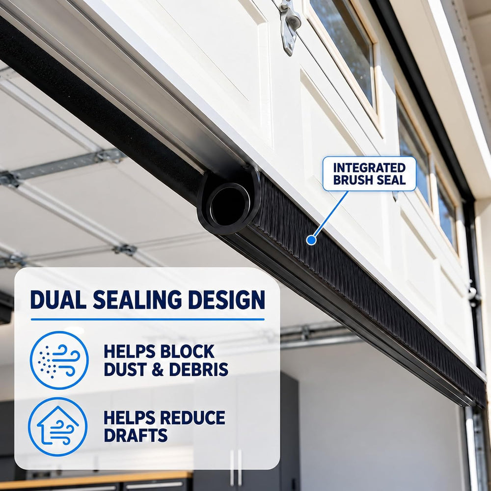 Heavy Duty Garage Door Bottom Seal Kit with Aluminum Track Retainer, 10 ft