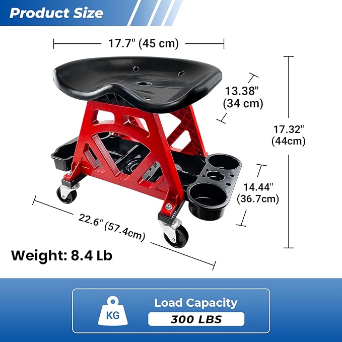 Durable Mechanic Seat with Wheels