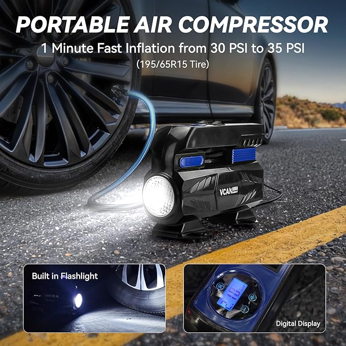 Car Emergency Kit with Portable Air Compressor, Winter Car Safety Roadside