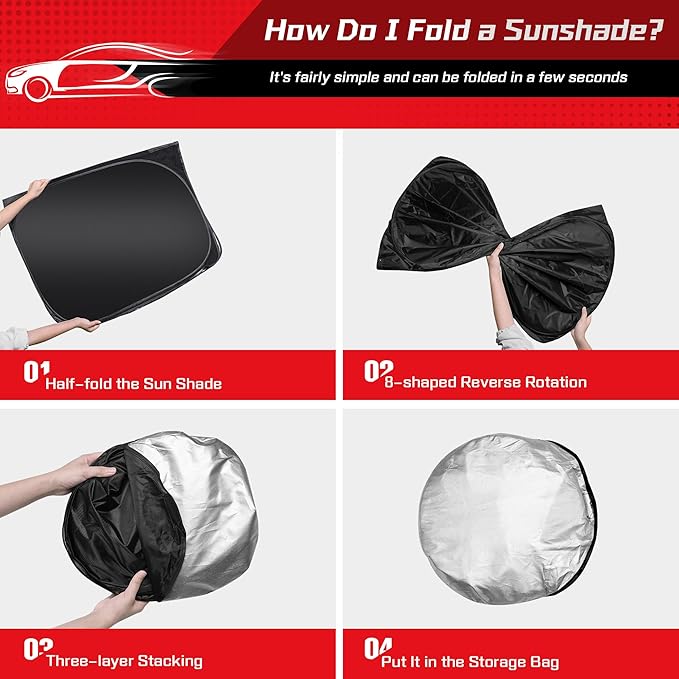 ARISMOTOR Windshield Sun Shade for GMC Terrain 2018-2025, Custom Fit Foldable