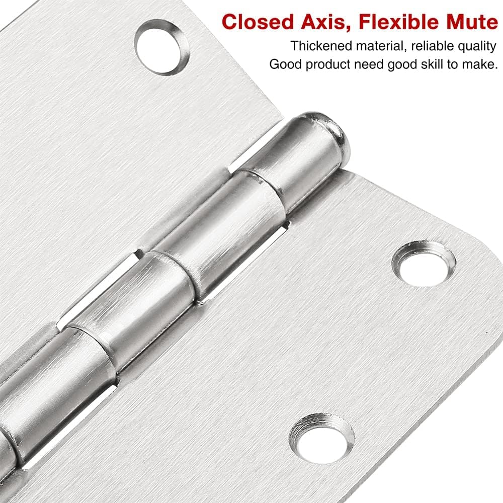 36 Pack Interior Brushed Nickel Door Hinges 3.5" with 5/8" Radius C...