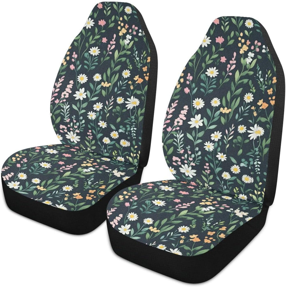 ALAZA Vintage Wildflowers Leaves Car Seat Cover, Front Auto Seat Covers Bucke...