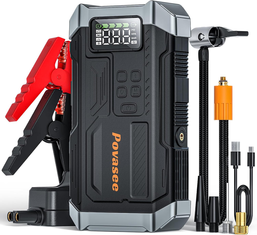 [2026NEW Model] 5000A Jump Starter with Air Compressor,Car Jumper Starter Por...