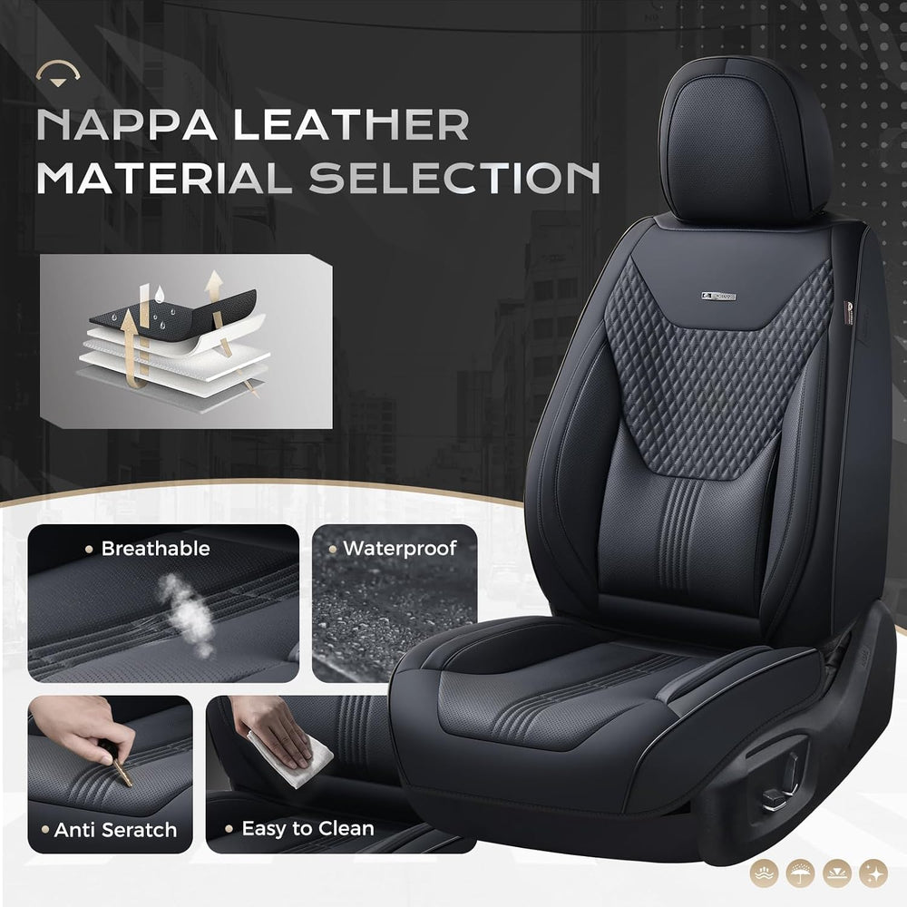 Coverado Car Seat Covers with Lumbar Support, Front Covers for Cars, Universa...