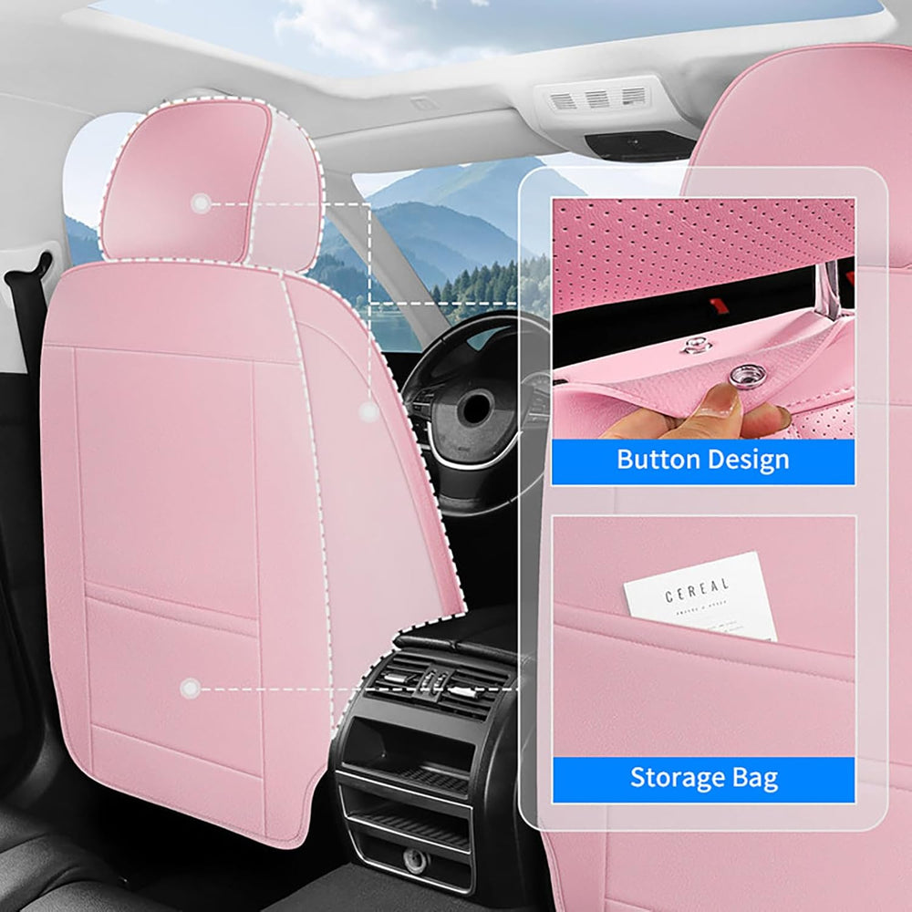 Car Seat Covers Full Set Fit for Honda CRV 2017-2026, Pink