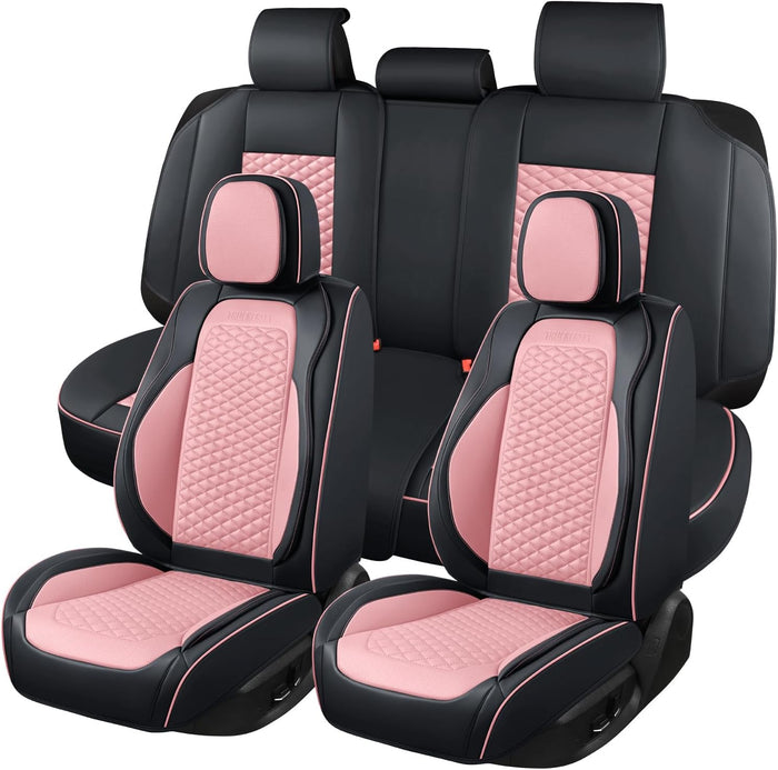 Seat Covers for Cars Full Set, Leather Seat Covers 2 Pack, Breathable Leather (5 Piece)