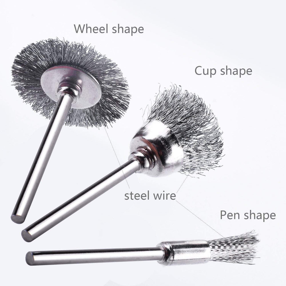 Rocaris 300 Pack Wire Brushes Set, Steel Wire Wheels Pen Brushes