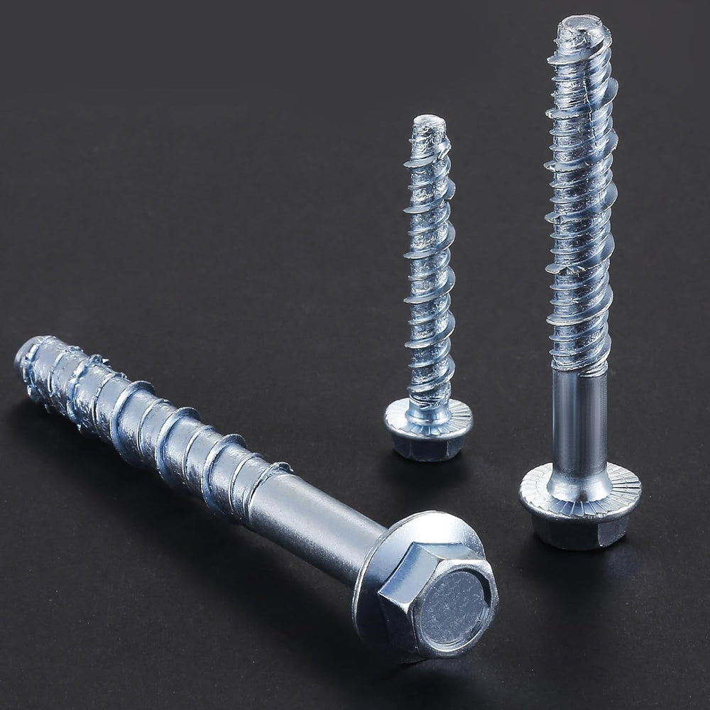 Wensilon 1/2" x 6" Zinc Plated Large Diameter Concrete Screw Actual...