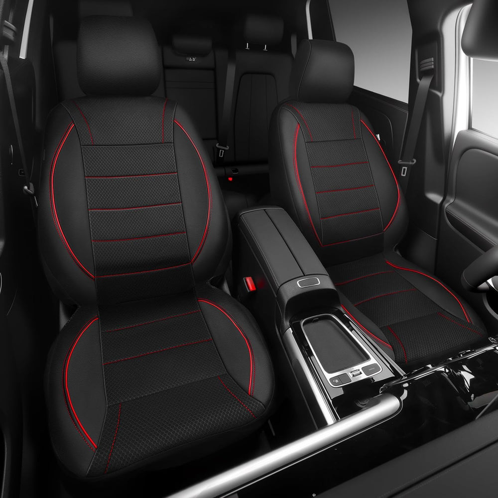 CAR PASS Air Mesh Leather Car Seat Covers Front Seats, Breathable Two Front S...