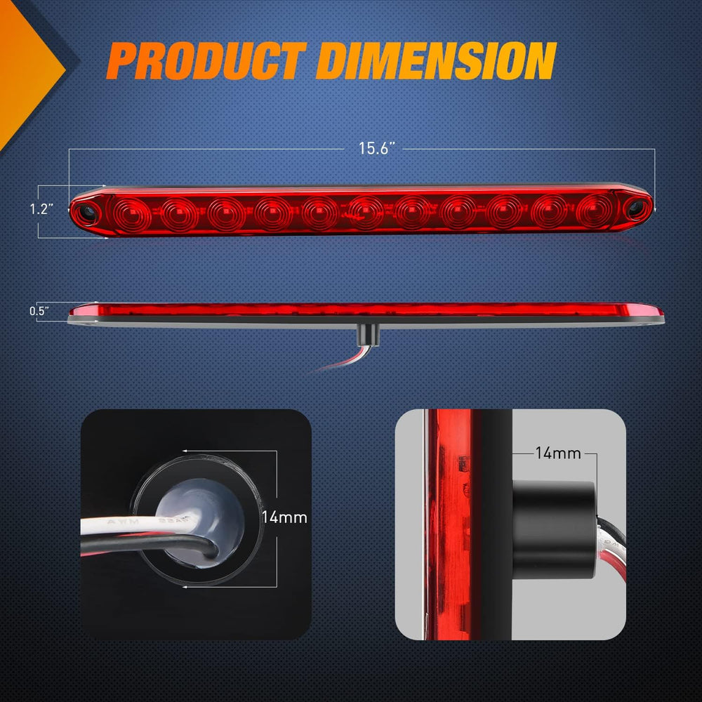 Nilight Square LED Trailer Light Kit Red Amber Stop Turn Tail Marker Lights