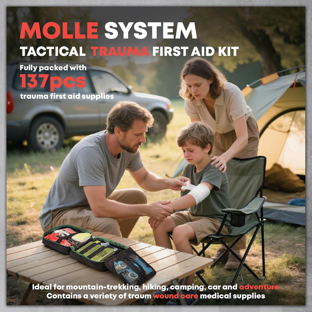 Survival First Aid Kit - IFAK Trauma Kit with Trauma Bandage, Splint, Tourniq...