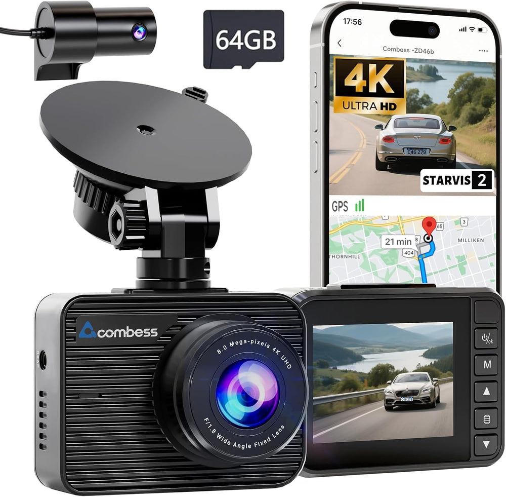 4K Dash Cam Front and Rear with STARVIS 2 Night Vision, Built-in GPS WiFi, 10...