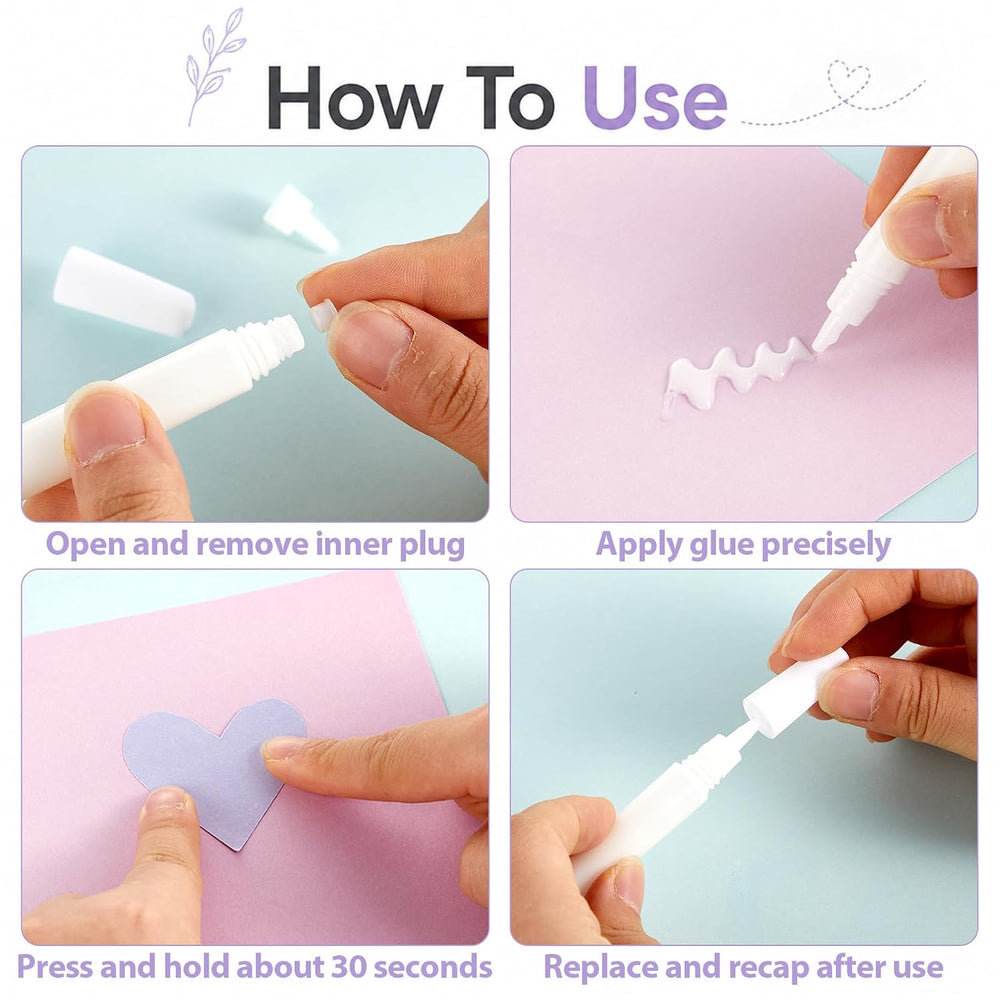 144Pcs White Tacky Glue Pens for Crafting 10ml Quick Dry Glue Pens Bulk