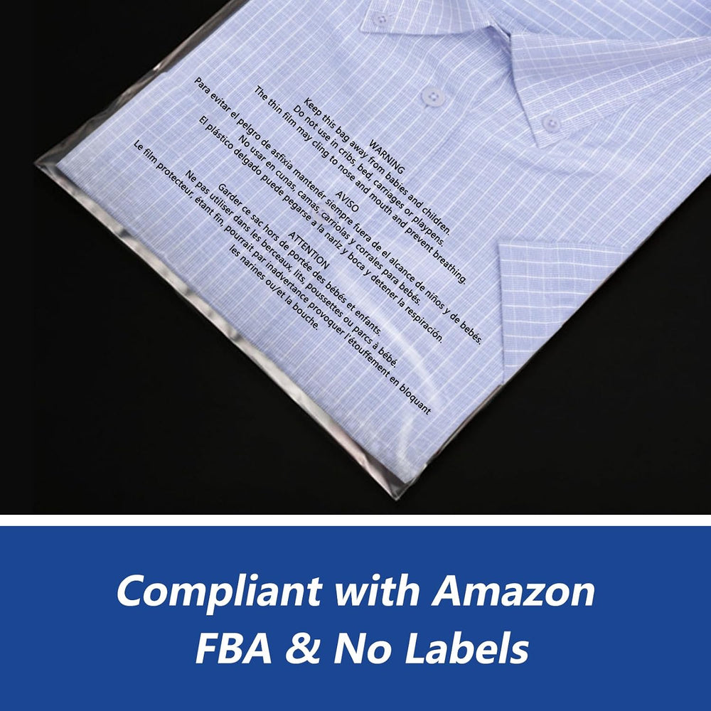 9" x 12" (1000 Count) Clear Poly Bags with Suffocation Warning