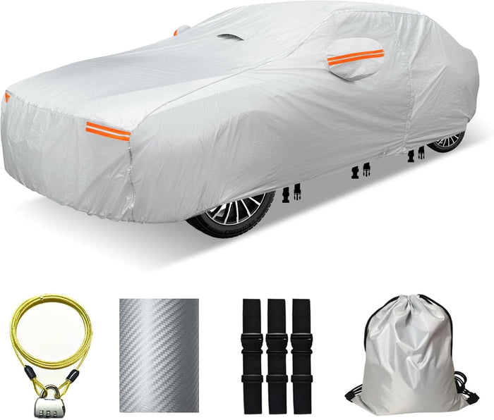 30 Layers Car Cover for Automobiles All Weather Waterproof, Outdoor Snowproof