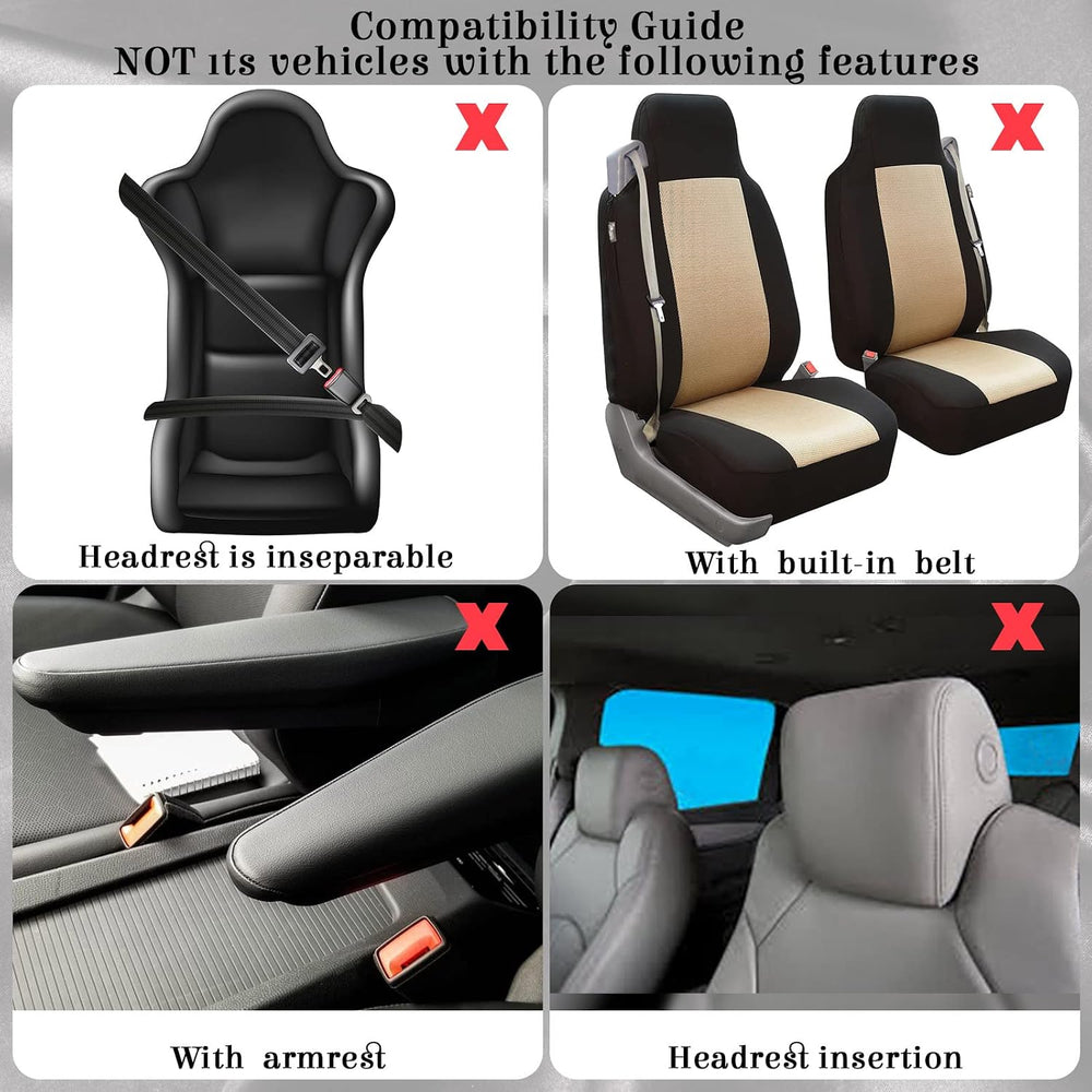 Woanger 47 Car Seat Cover Full Set Car Accessories for Women, Purple Black